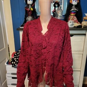 Elegant Torrid Lace Burgundy Women's Jacket